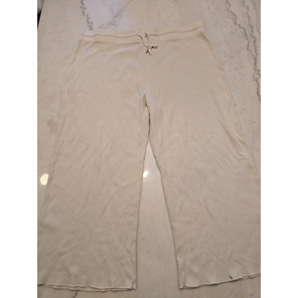 Mate the Label Wmns 2XL Wide Leg Waffle Knit Thermal Sweatpants Organic Cotton
